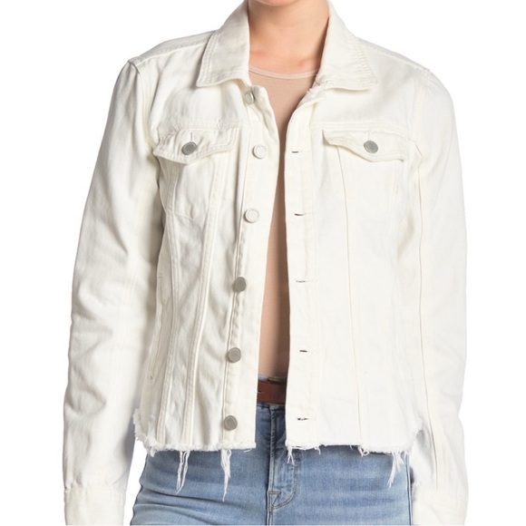 Blank NYC Jackets & Blazers - Blank NYC Off-White Distressed Denim Jacket Size Small